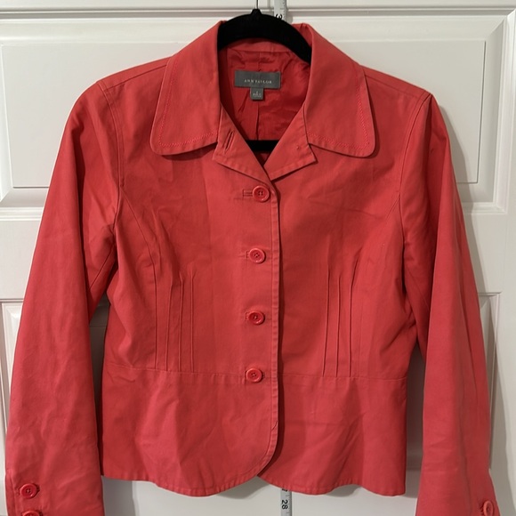 Ann Taylor salmon 4 button peplum blazer vintage size 4 - Picture 2 of 6